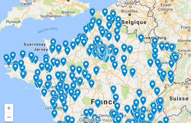 carte des collèges participants au forum virtuel des métiers