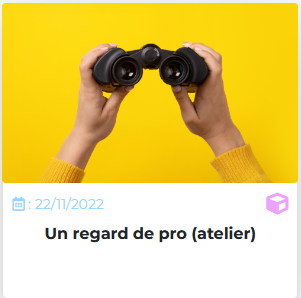 Vignette de l'atelier CEJ Un regard de pro.